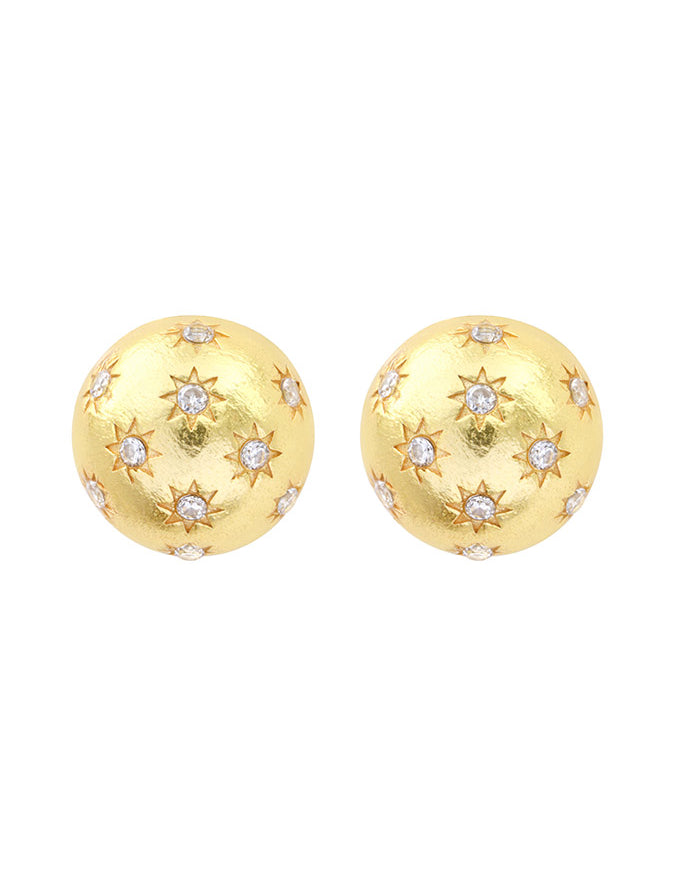Boucles d'oreilles boules strass constellation
