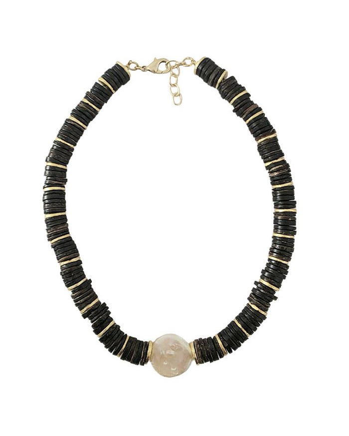 Collier rondelles perle baroque