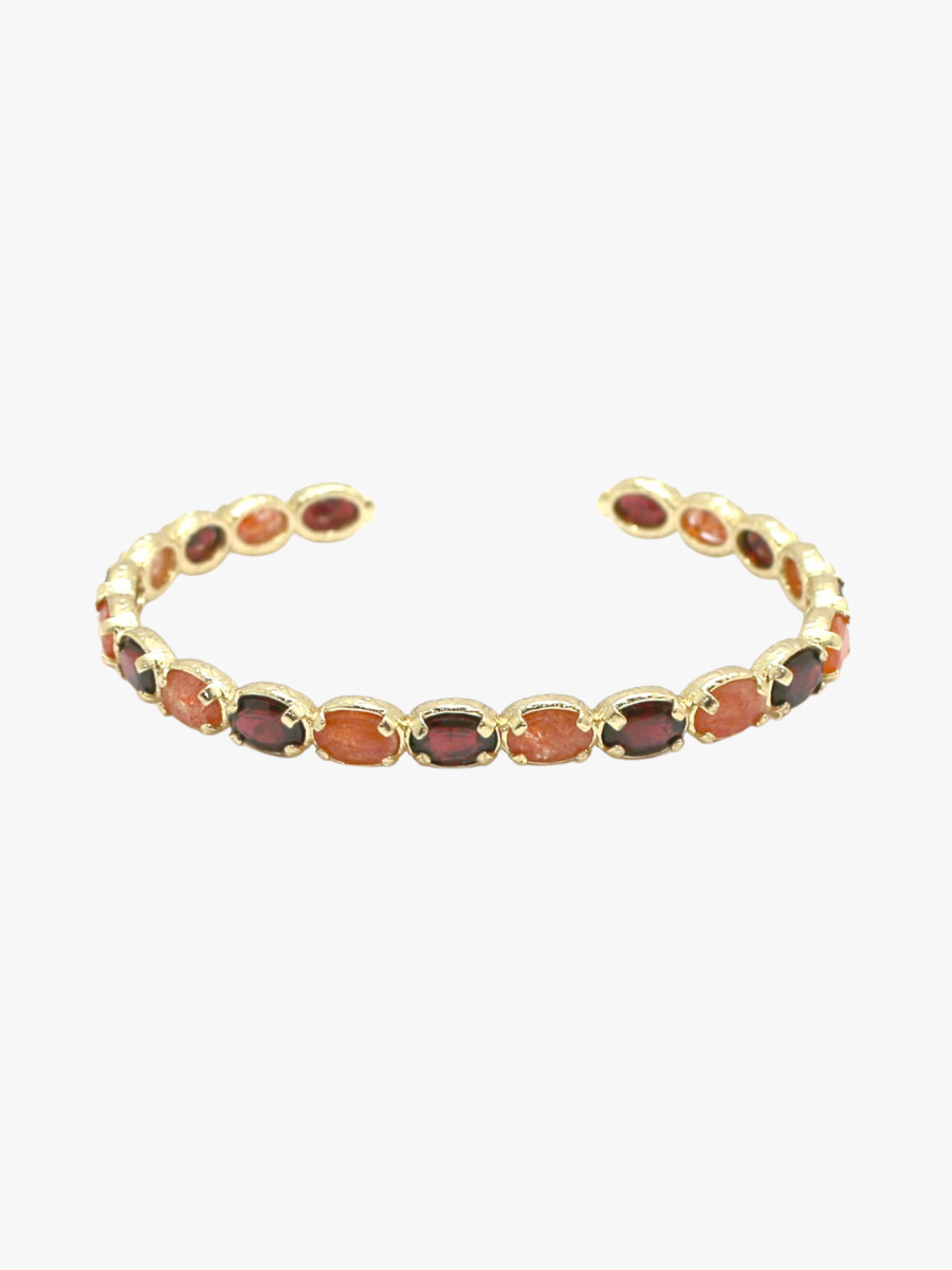 Jonc grenat et rhodonite