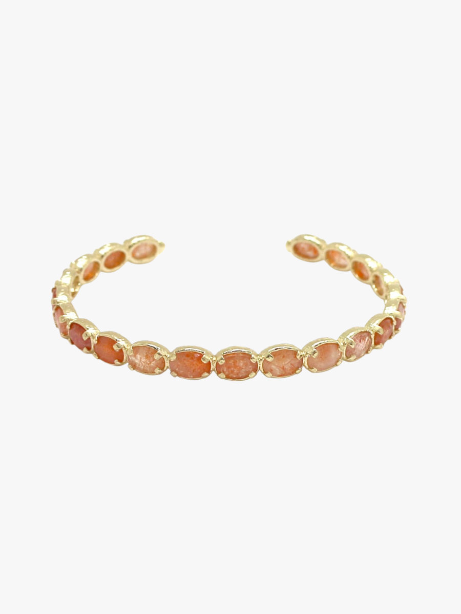 Peach moonstone bangle