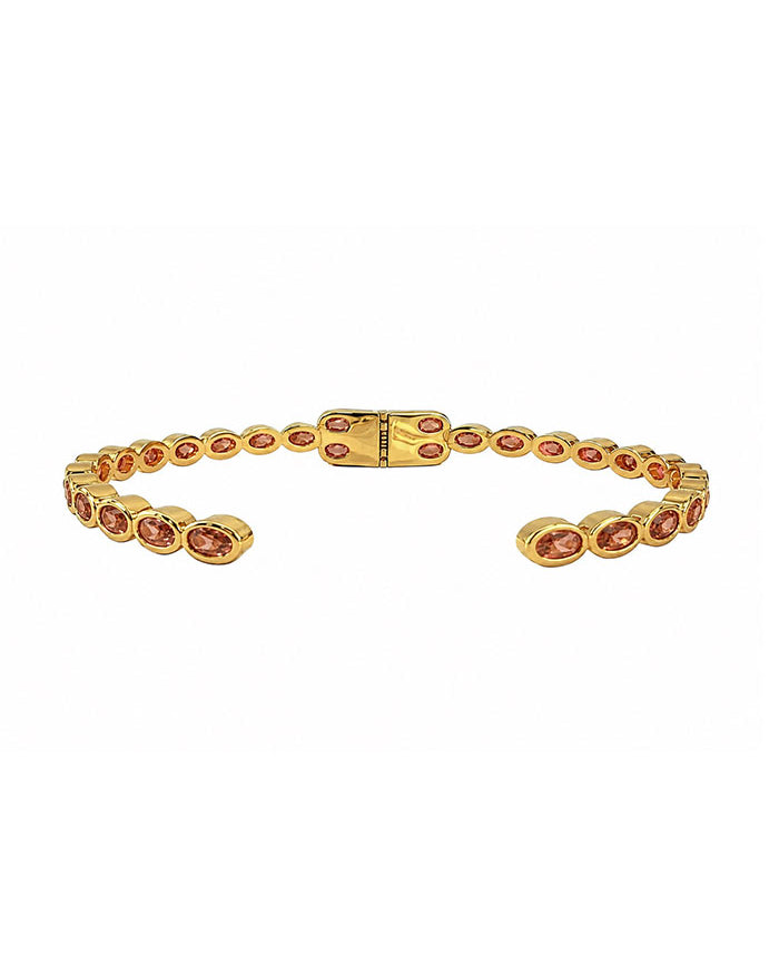 Orange moonstone multi-cabochons bangle