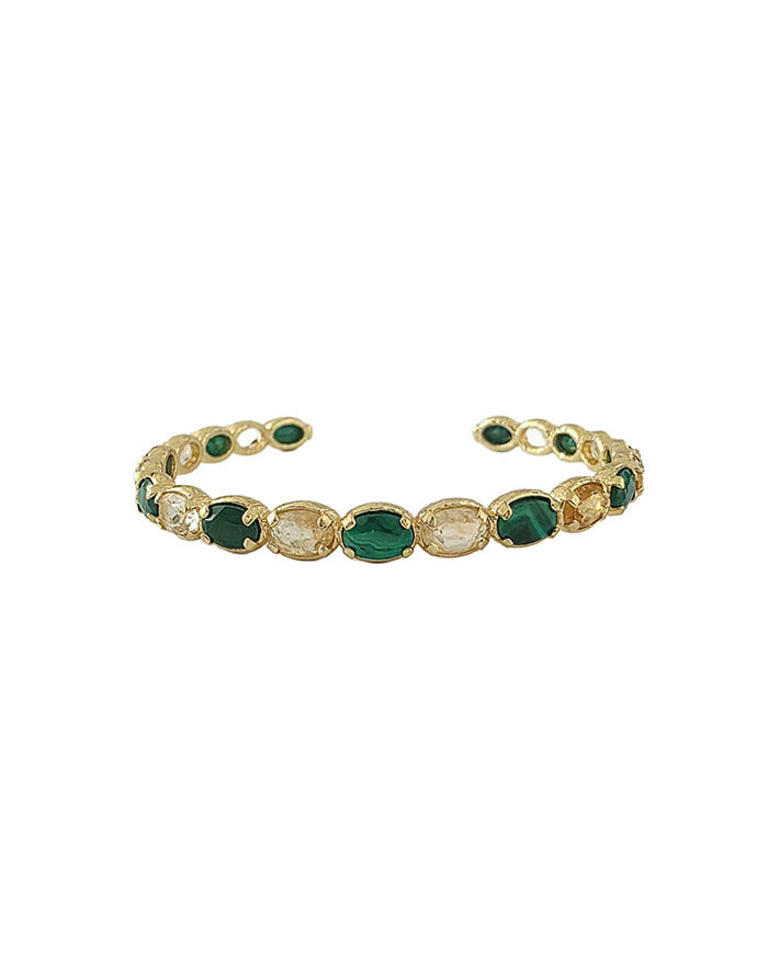 Malachite and citrine bangle