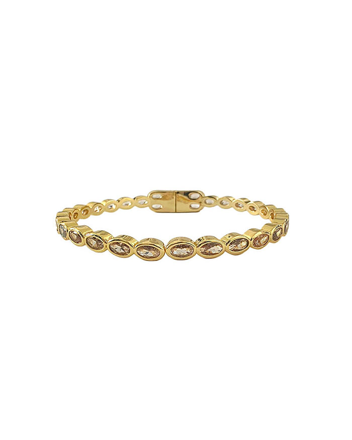 Jonc multi-cabochons champagne