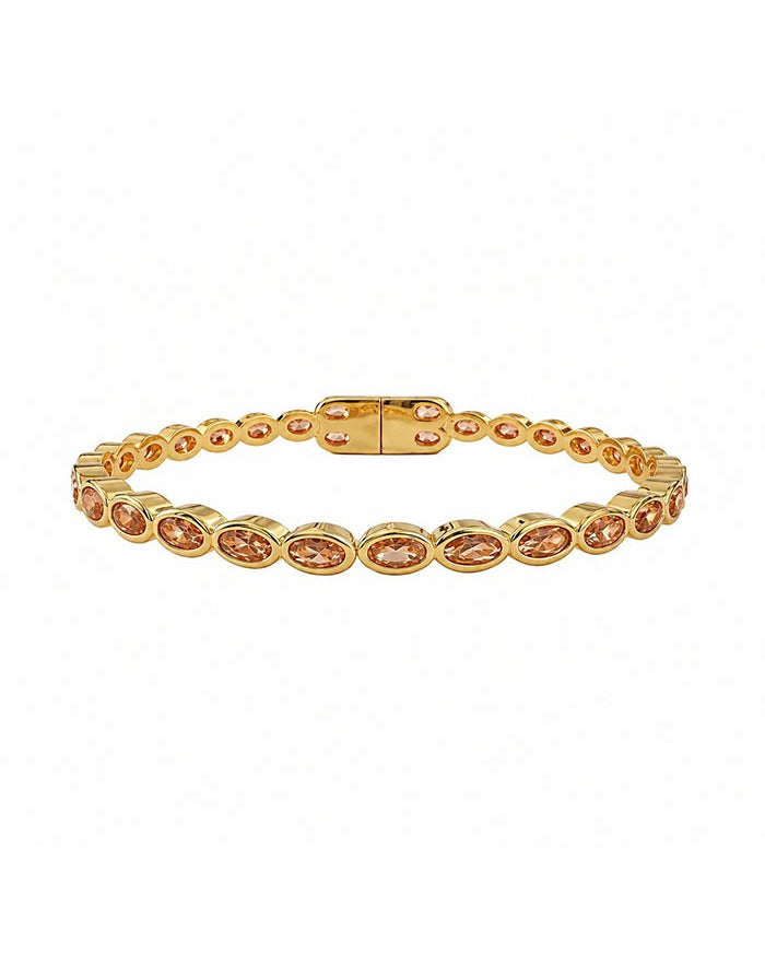 Orange moonstone multi-cabochons bangle
