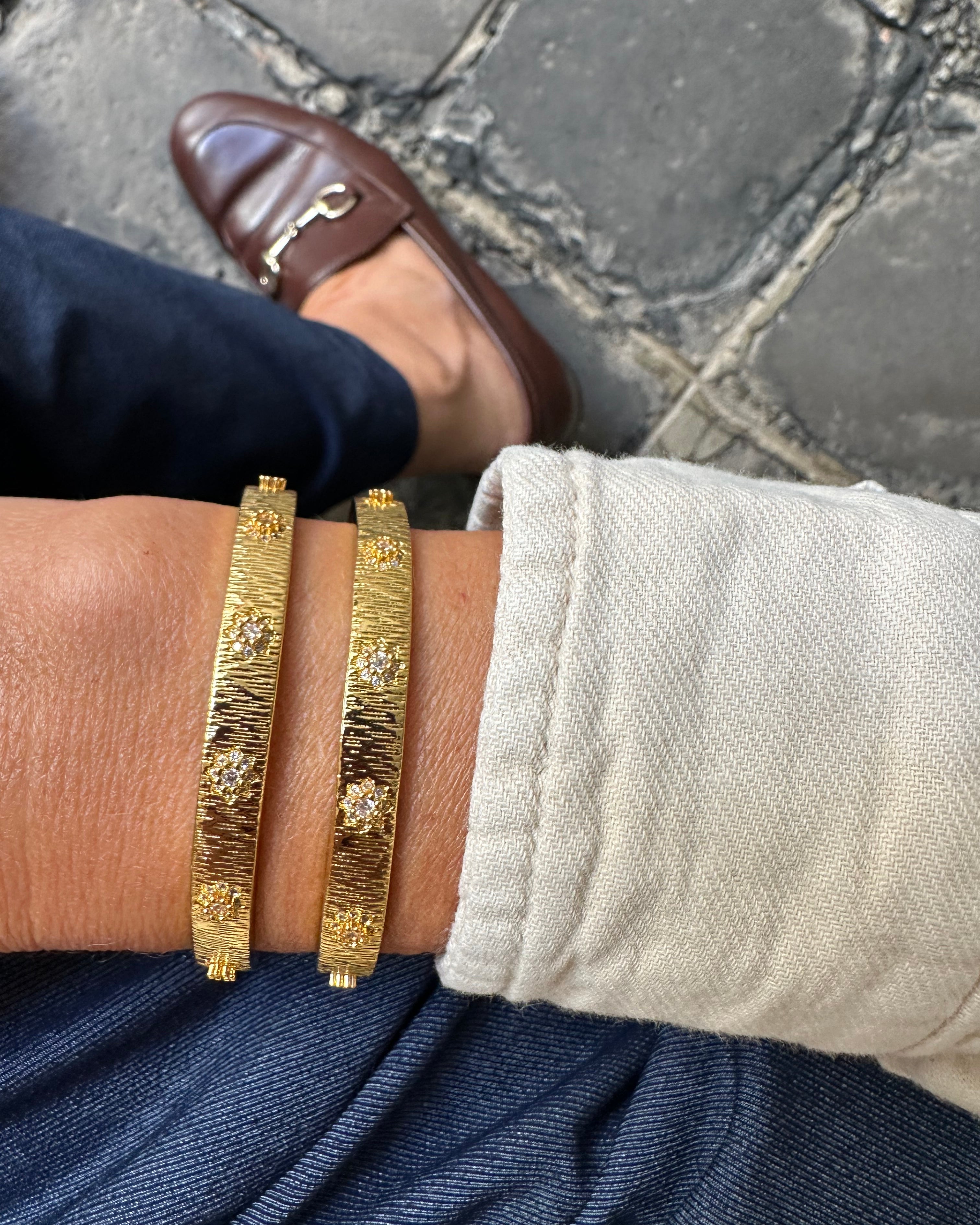 Jonc strié et strass