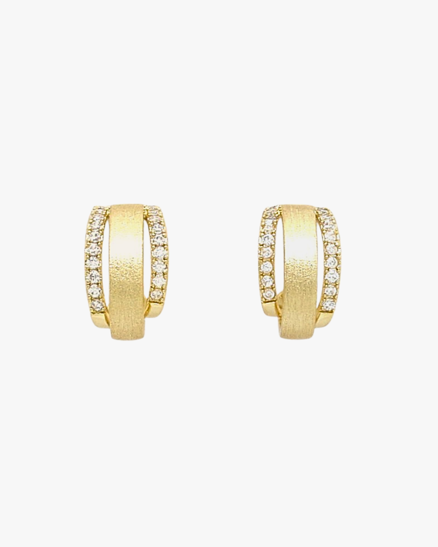Mini créoles brossé et strass