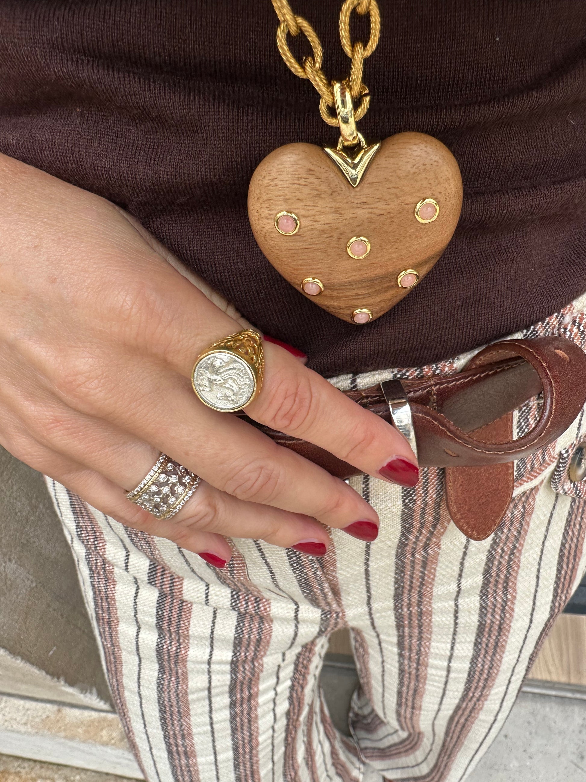 Bague chevalière Pégase bicolore