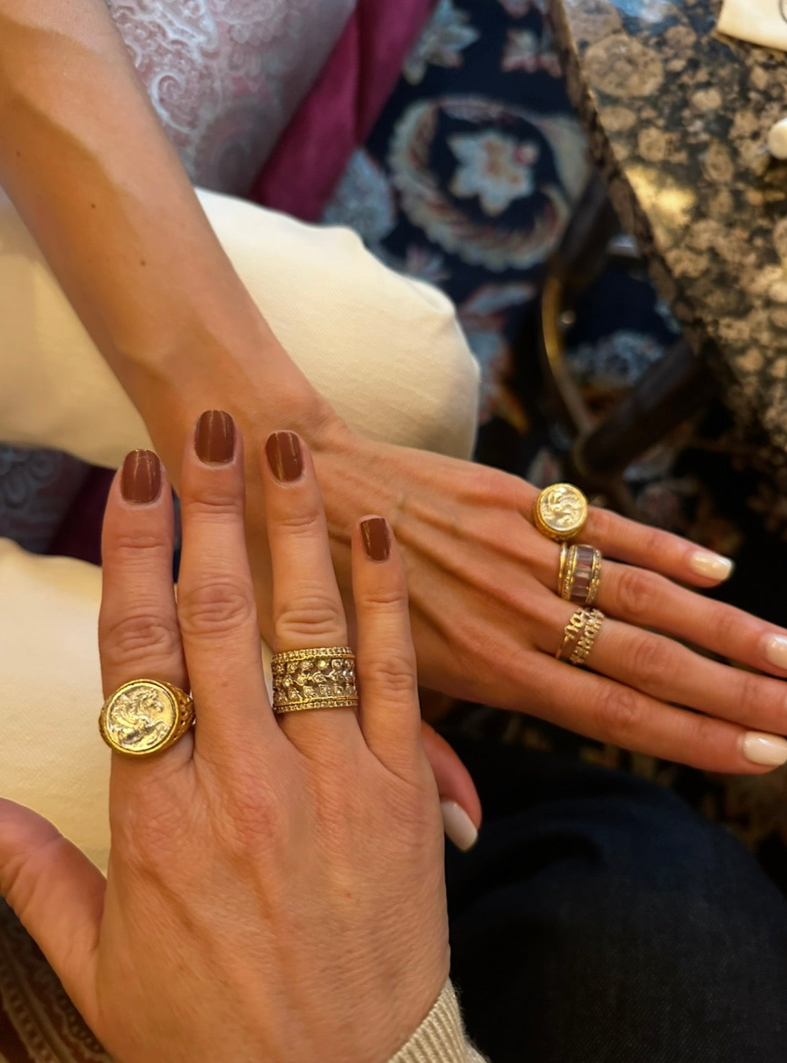 Bague chevalière Pégase bicolore