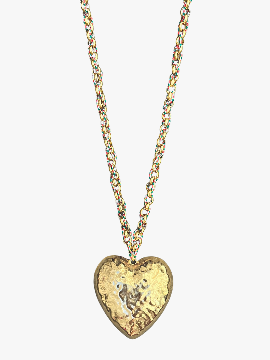 Sautoir coeur chaine entrelacée