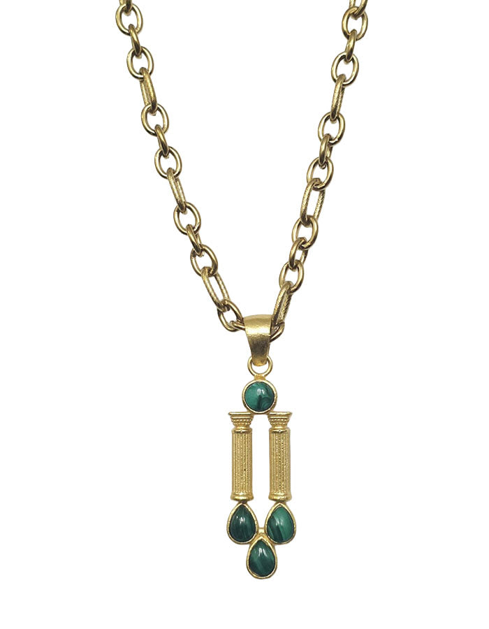 Malachite Art Deco long necklace