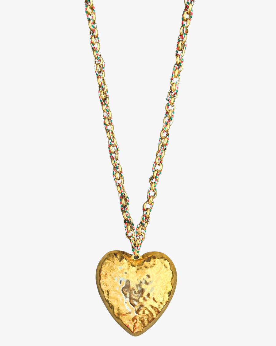 Sautoir coeur chaine entrelacée