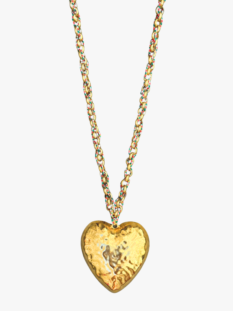 Sautoir coeur chaine entrelacée