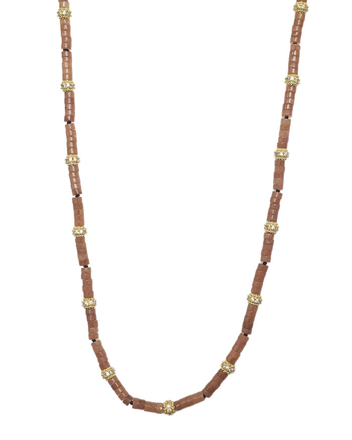 Rhodonite long necklace