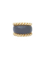 Bague double torsade et laque grise SAN MARCO