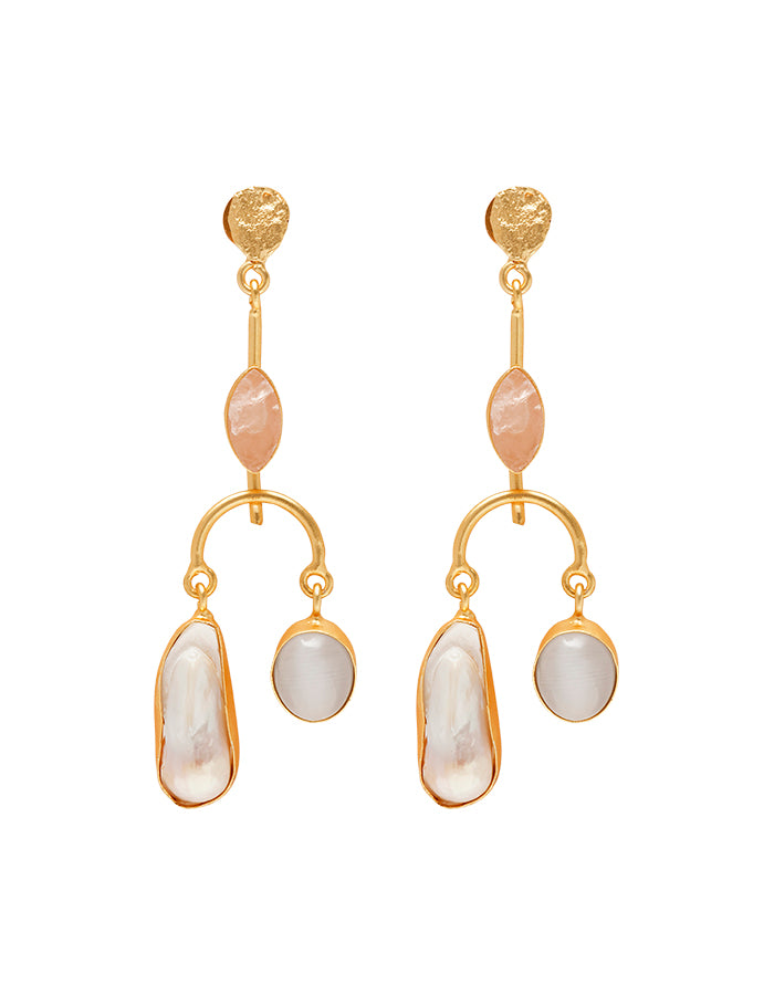 Boucles d'oreilles chandelier multi-pierres Hyacinth