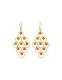 Boucles d'oreilles gouttes pierre de lune orangée Bombay