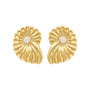 Boucles d'oreilles nautilus nacre blanche dorées mat Ammonite