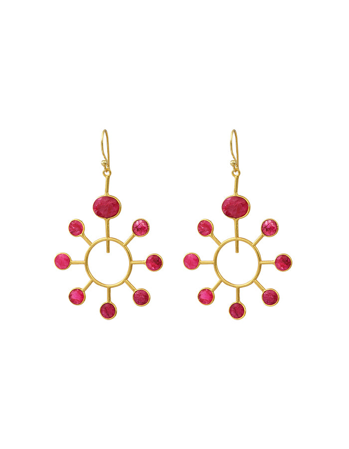 Boucles d'oreilles soleil rose Delhi