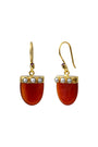 Boucles d'oreilles dormeuses cornaline Grenade