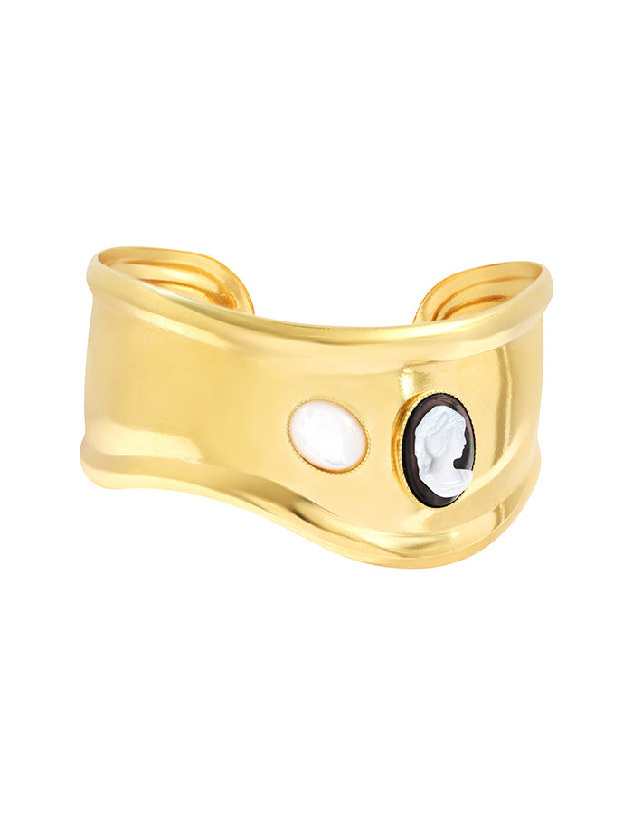 Manchette wave camée nacre grise et nacre blanche Cèdre