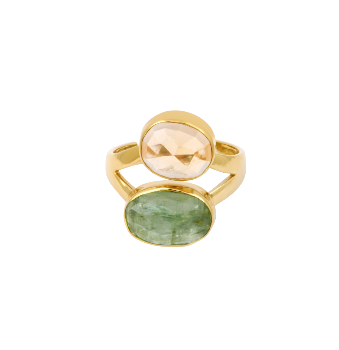 Bague duo citrine et péridot Ondine