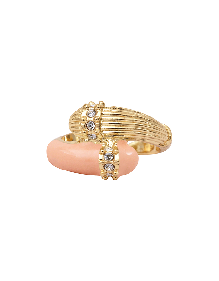 Bague duo laque peche Cavallo