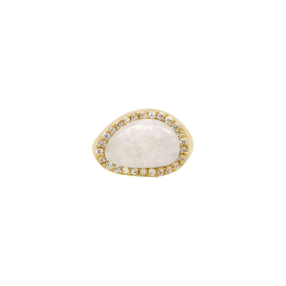 Bague petit doigt pierre de lune Ammonite
