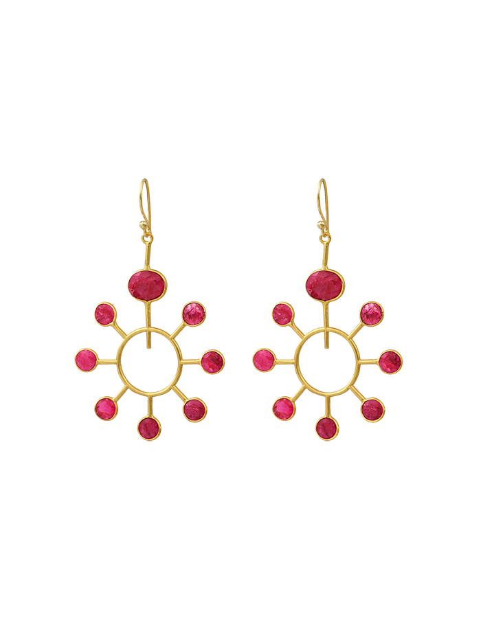 Boucles d'oreilles soleil rose Delhi
