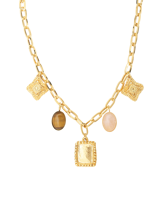 Collier plaque et multi-pierres RIVA