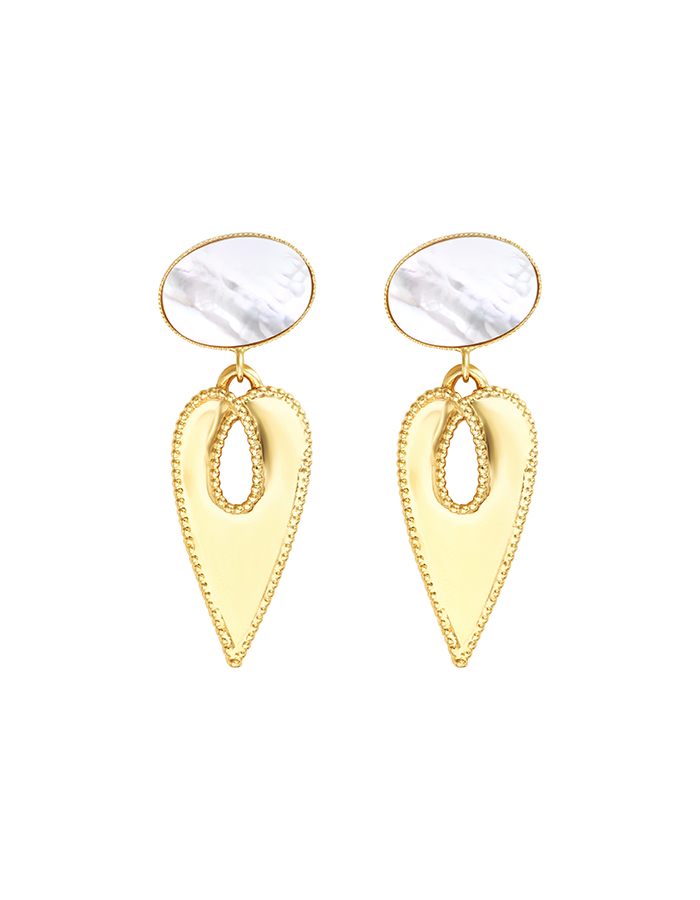 Boucles d'oreilles coeur nacre blanche Cèdre