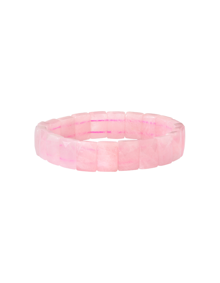 Bracelet élastiqué facetté quartz rose