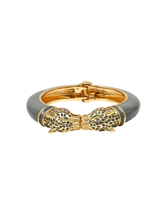 Jonc panthère laque grise Philippa